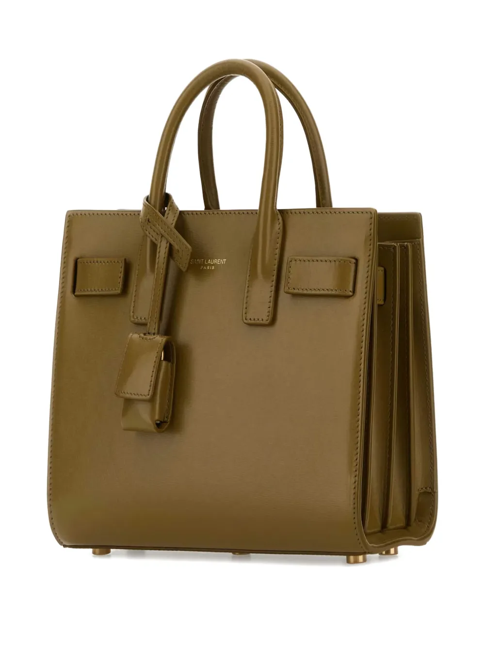 Saint Laurent Kalfsleren shopper met handvatten - Groen