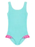 MC2 Saint Barth Kids Tiana textured ruffled swimsuit - Grey