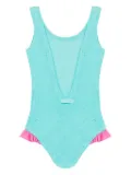 MC2 Saint Barth Kids Tiana textured ruffled swimsuit - Grey