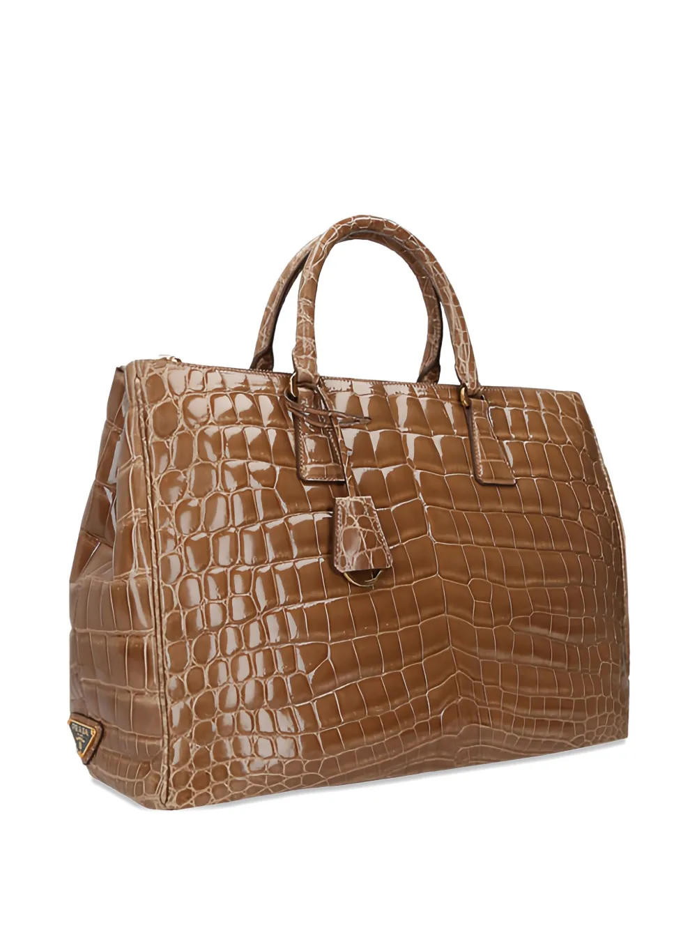 Prada Handtas met krokodillen-reliëf Bruin