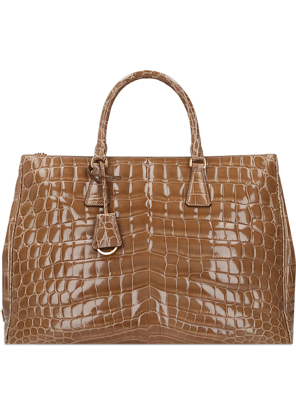 Prada Handtas met krokodillen-reliëf Bruin