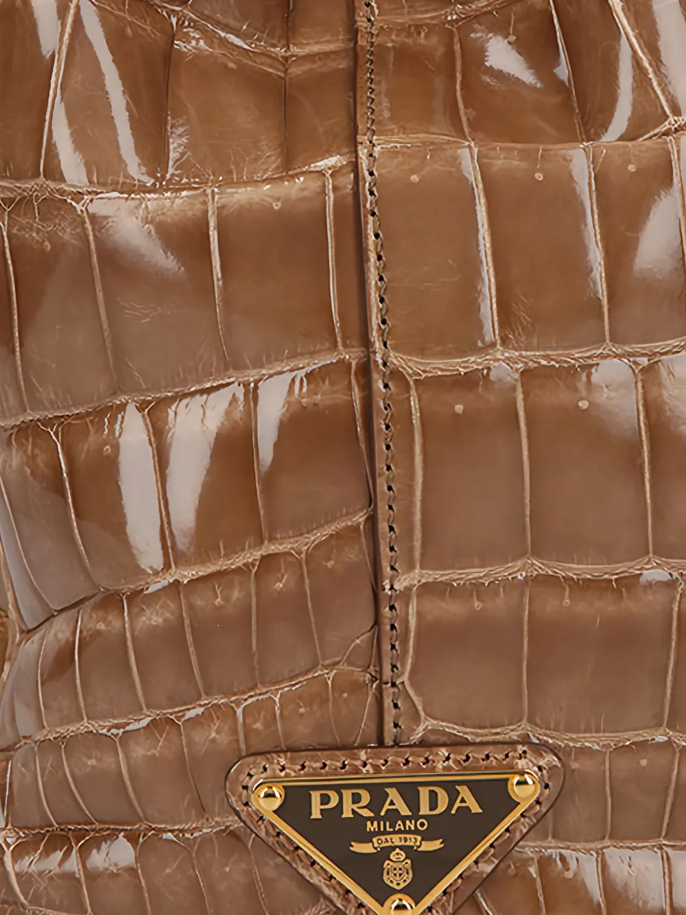 Prada Handtas met krokodillen-reliëf Bruin