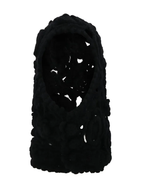 tao COMME des GARÇONS バラクラバ Comme Des Garçons TAO Floral back-slit Balaclava | ブラック