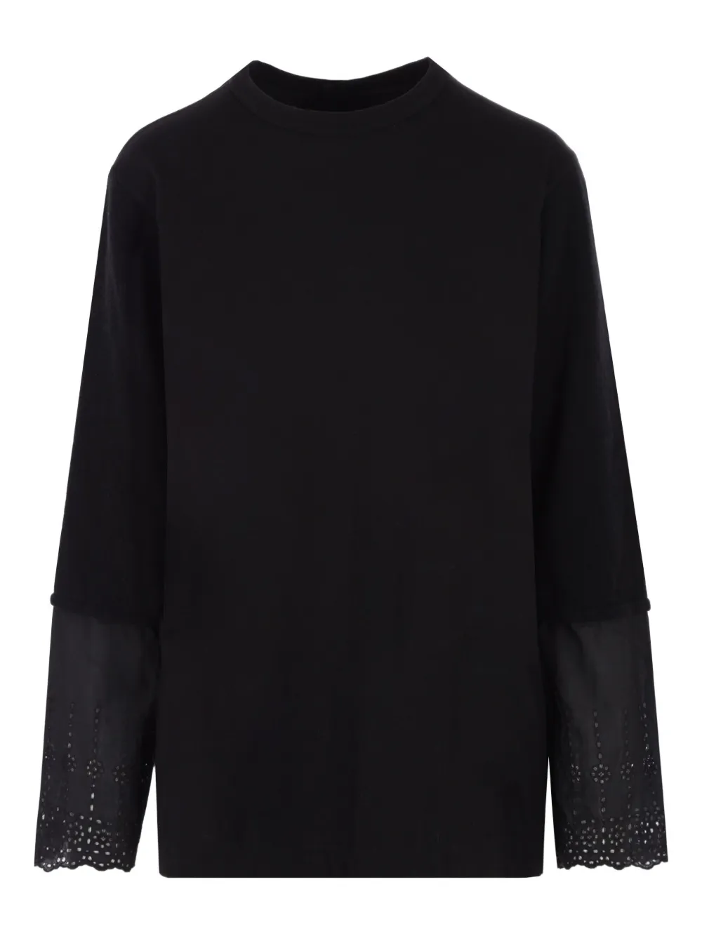 Comme des Garçons TAO embellished-sleeve jersey top | Black | Image 1