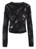 Rave Review floral-patchwork pullover - Black