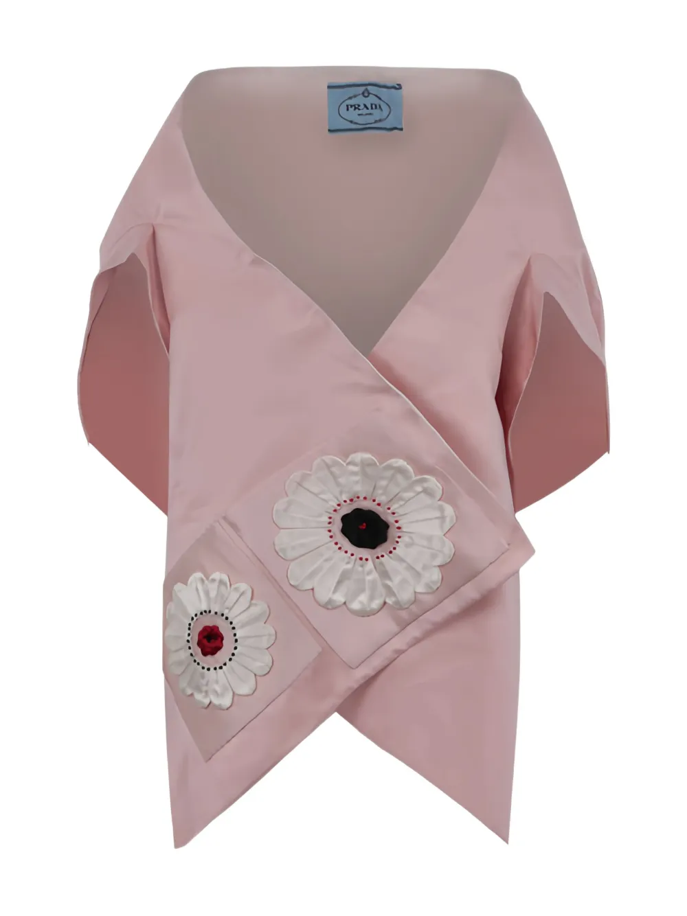 Prada floral-patch stole Roze