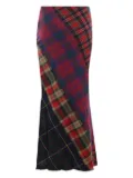Rave Review patchwork checked skirt - Red