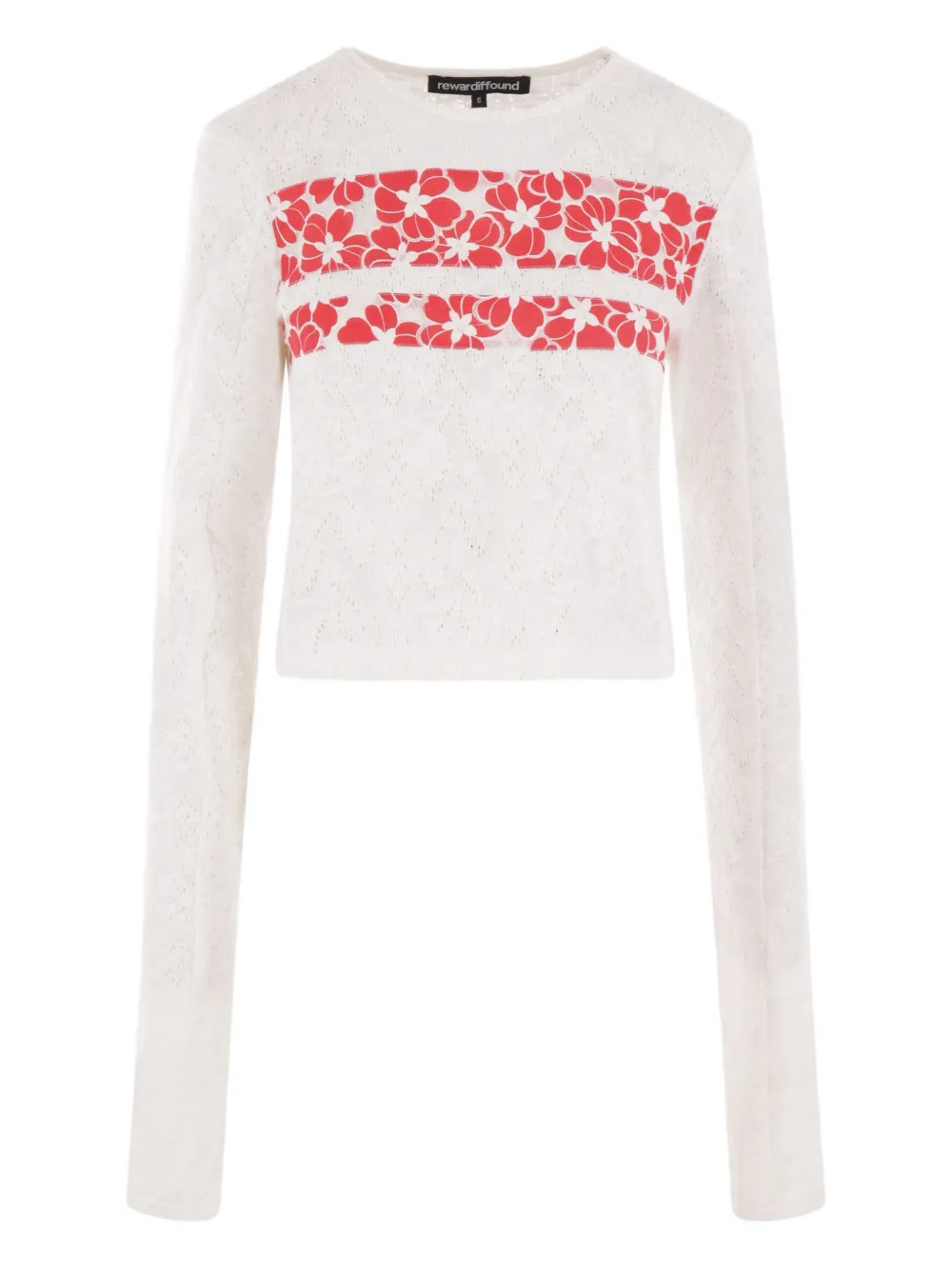 Reward If Found floral-panel knit top | White | Image 1