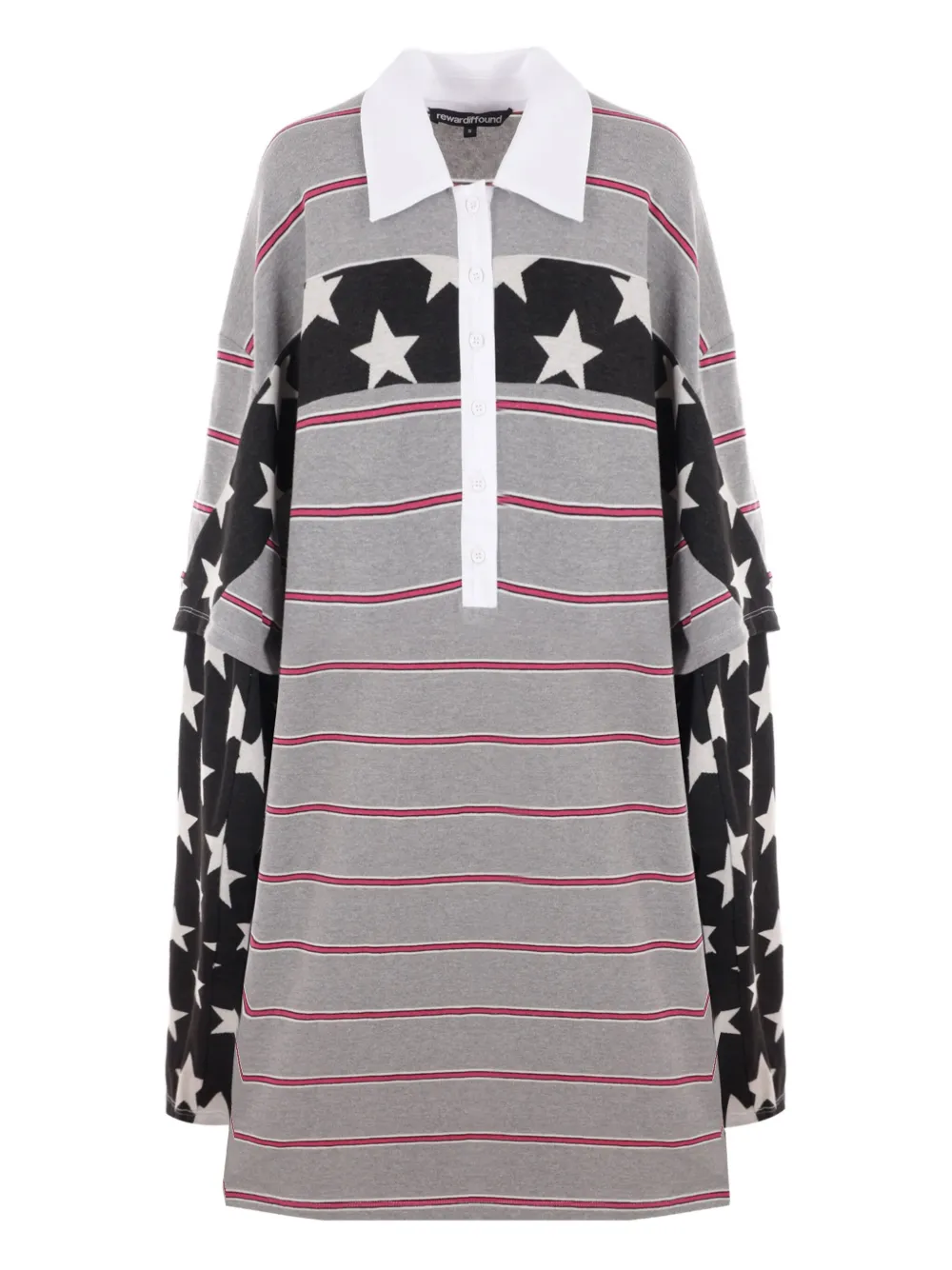 Reward If Found star-striped polo top | Grey | Image 1