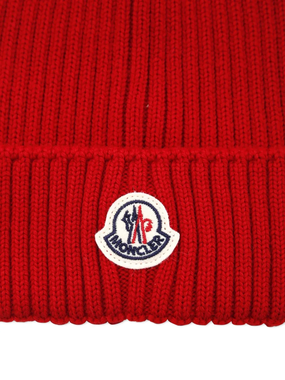 Moncler Enfant Geribbelde muts Rood