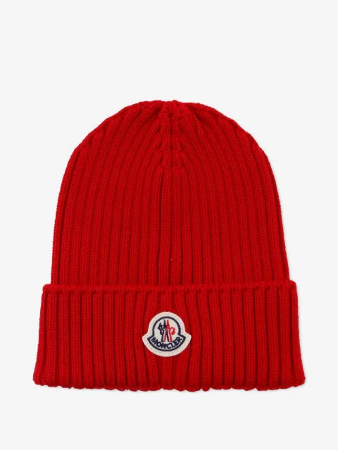 Moncler Enfant bonnet en maille côtelée
