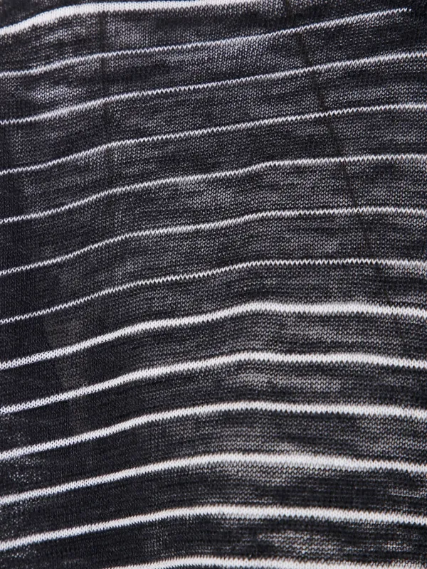 Nuur Striped Linen Top | Black | FARFETCH ZA