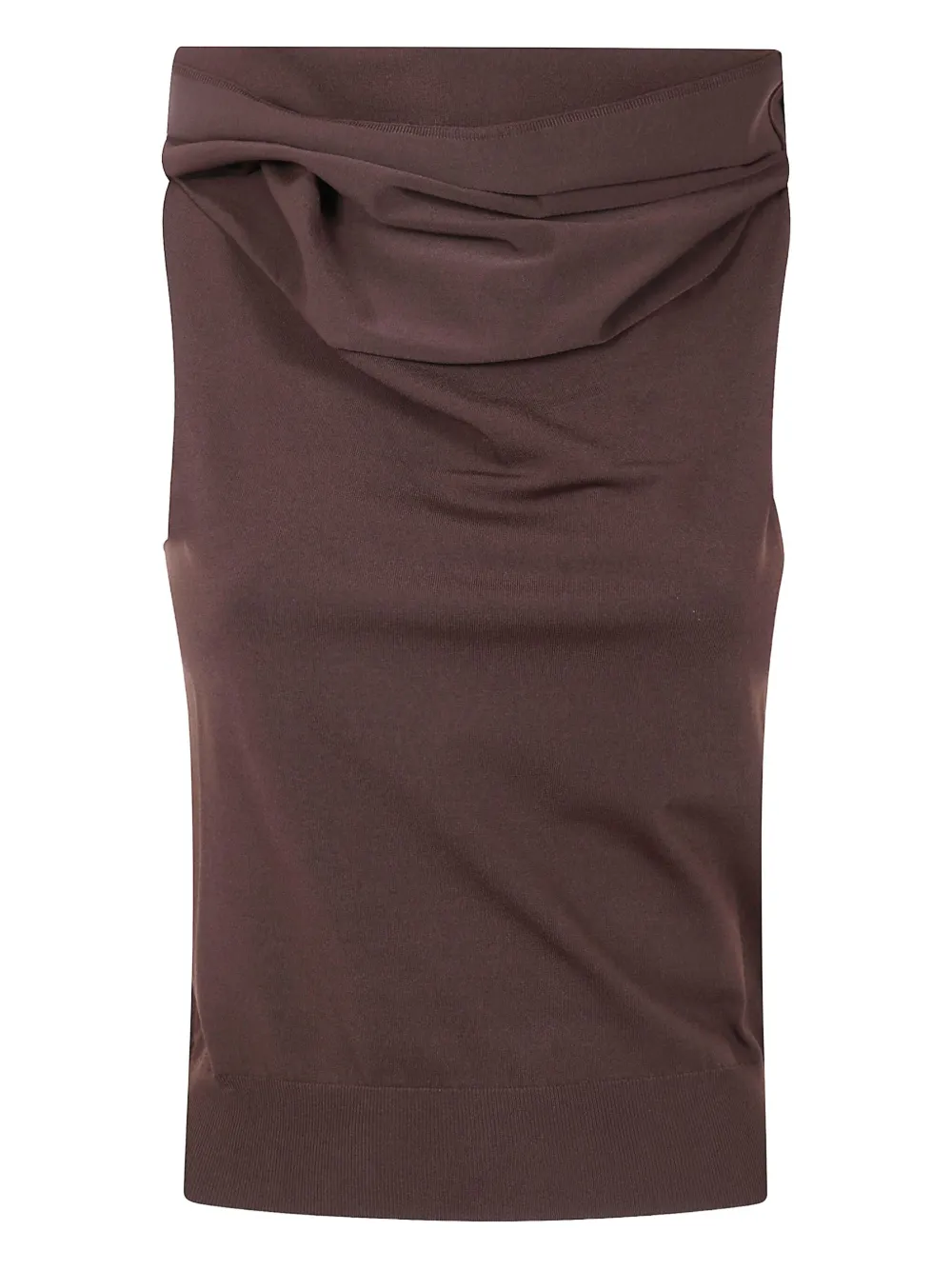 Nuur cowl-neck sleeveless top | Brown | Image 1