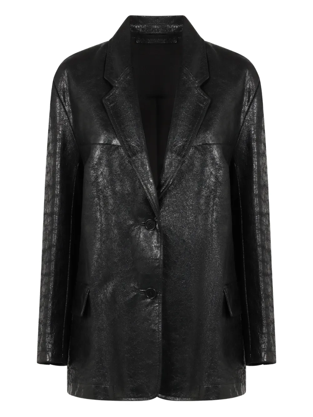 Salvatore Santoro flap-pockets leather jacket Zwart