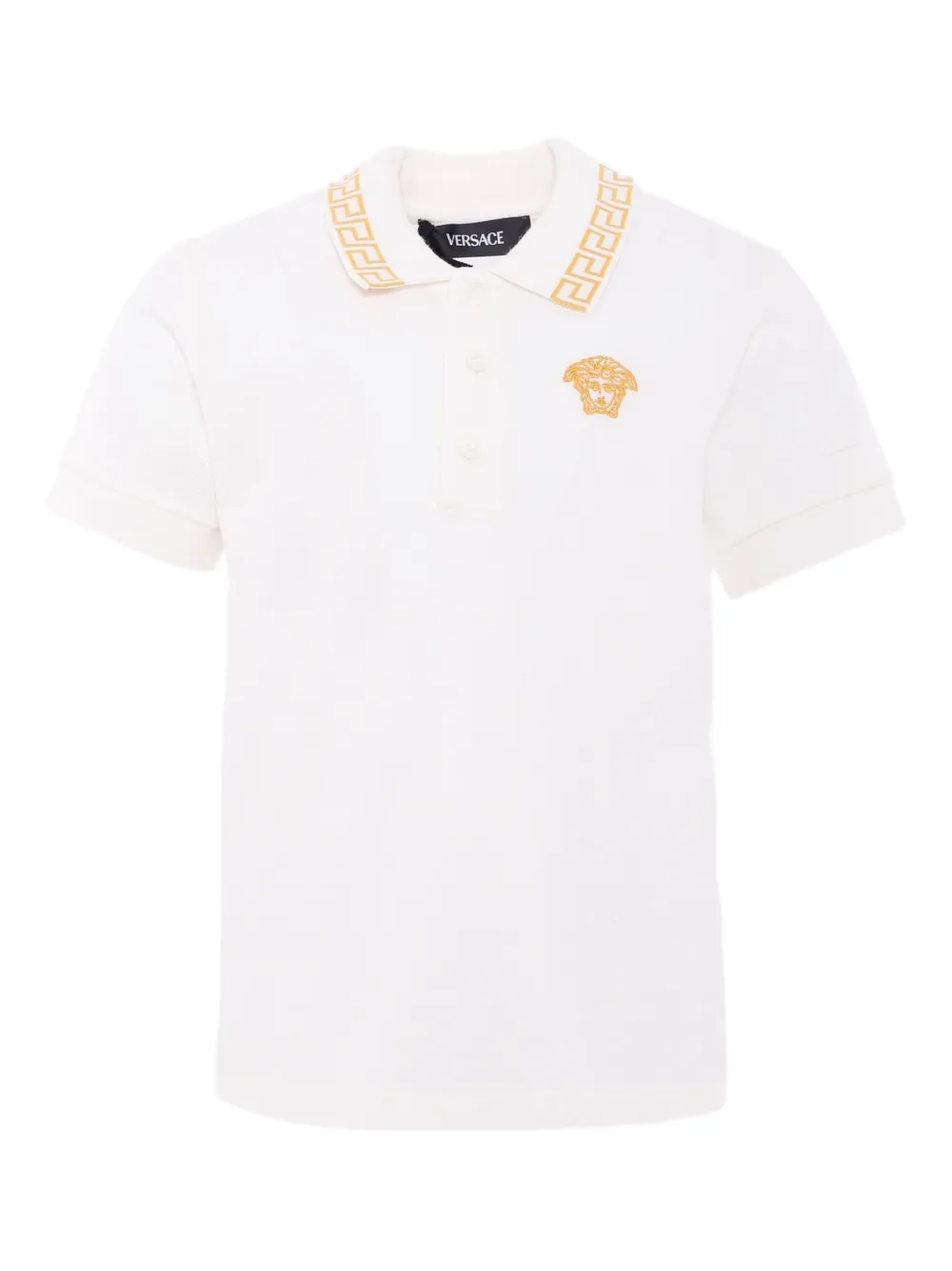 Versace Kids embroidered logo polo shirt - ホワイト Versace Kids embroidered logo polo shirt - ホワイト