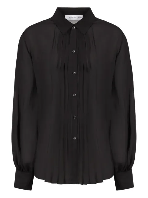 Raquel Diniz pleated-front silk shirt