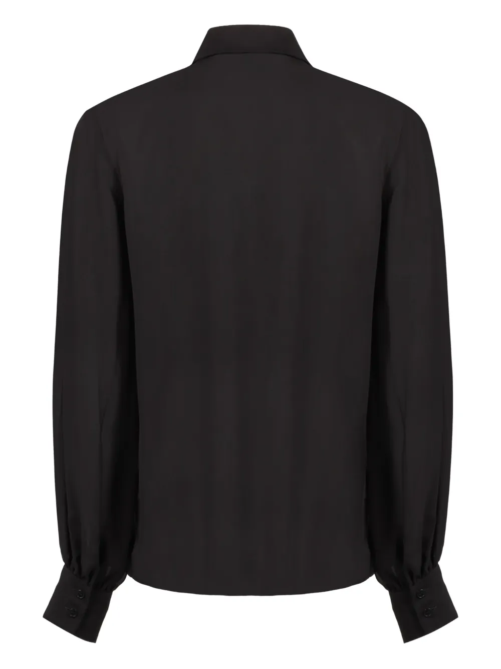 Raquel Diniz Zijden blouse met geplooide voorkant - Zwart