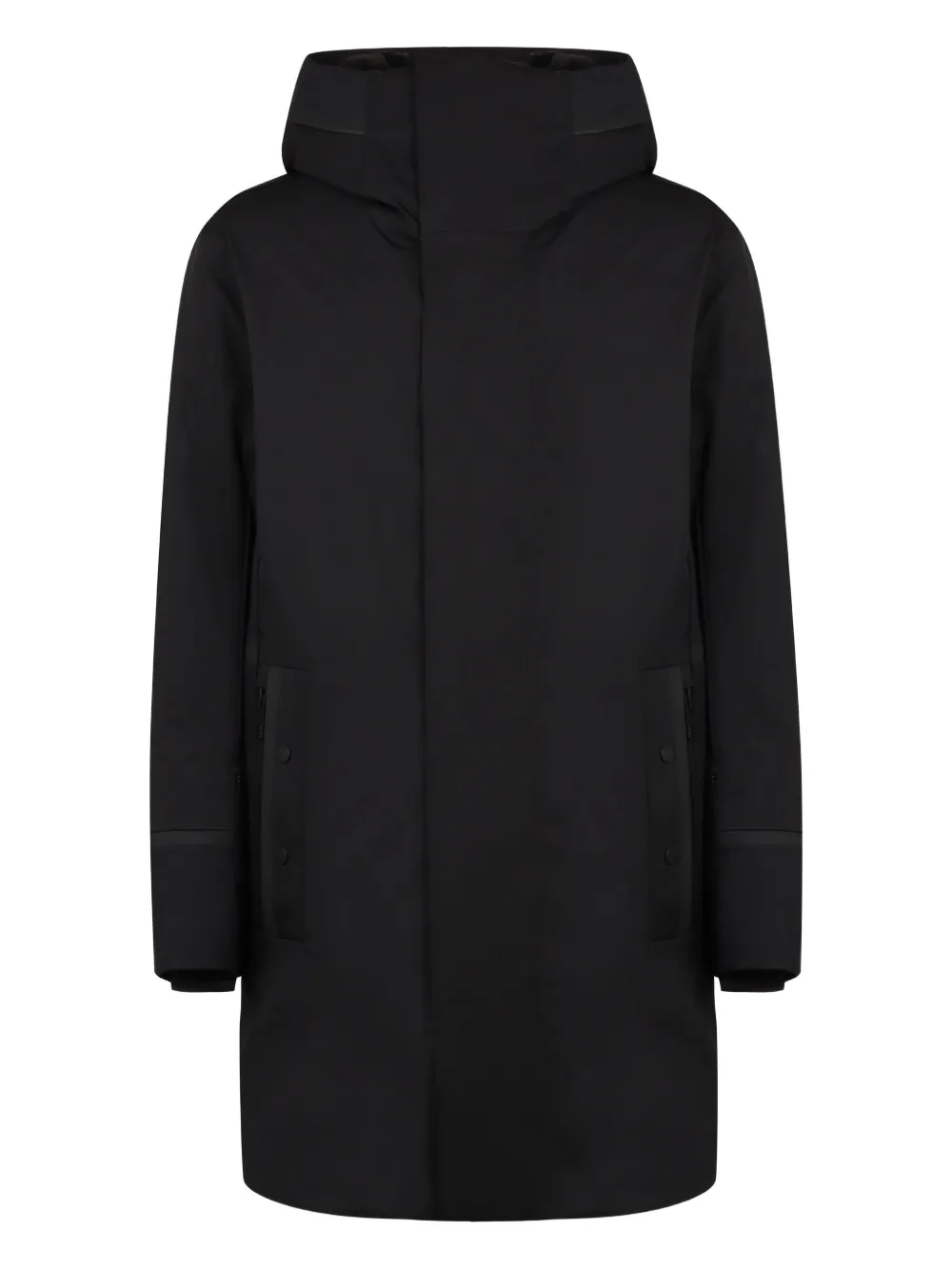 buttoned-pockets hooded parka