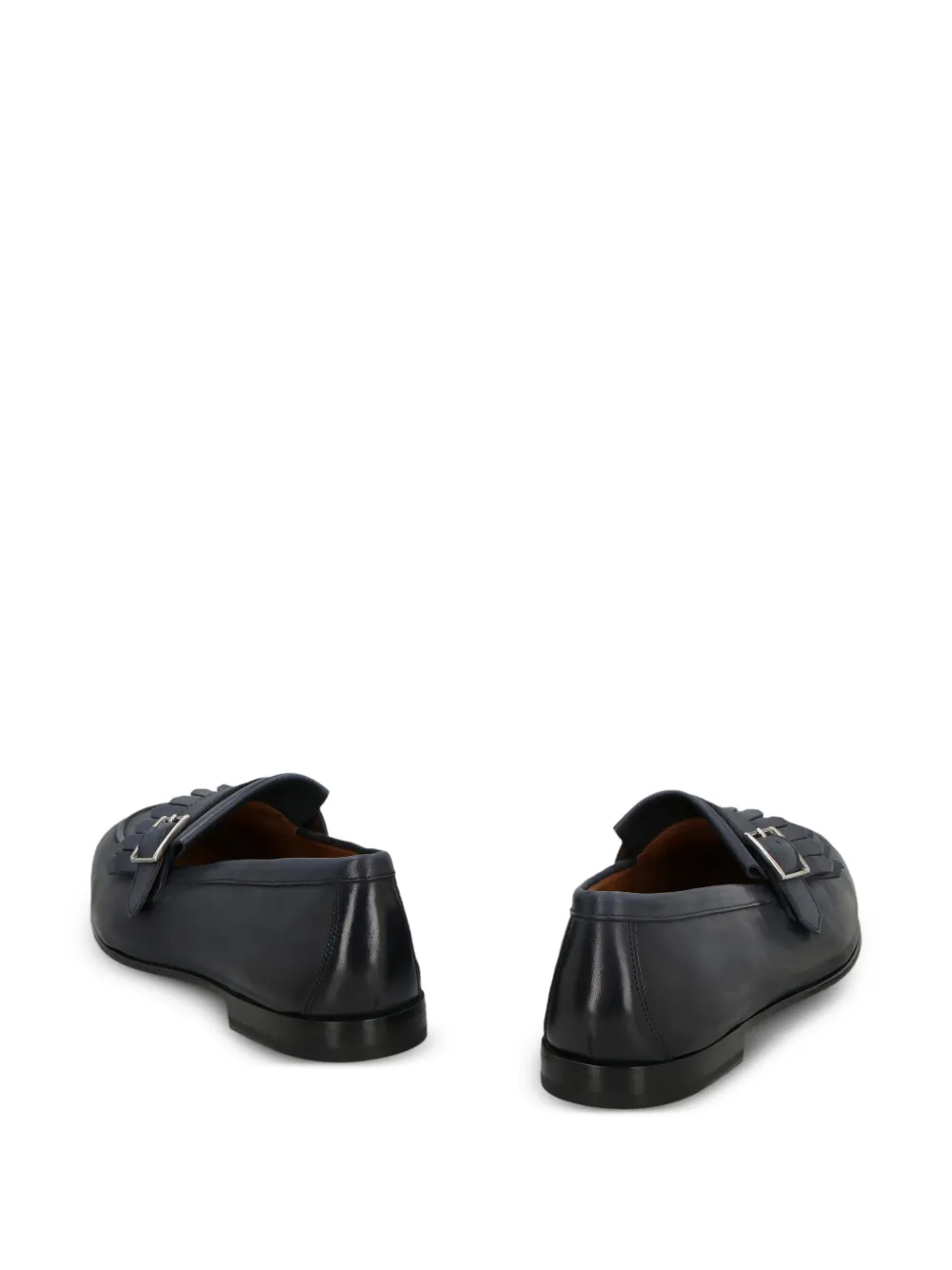 Doucal's fringed buckle loafers Blue