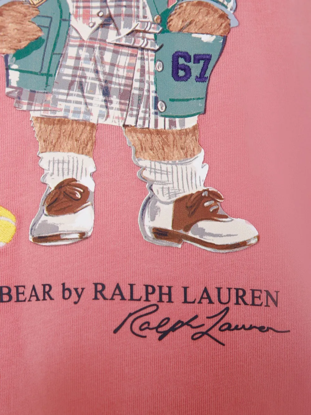 POLO RALPH LAUREN KIDS Jurk met teddybeerprint Roze