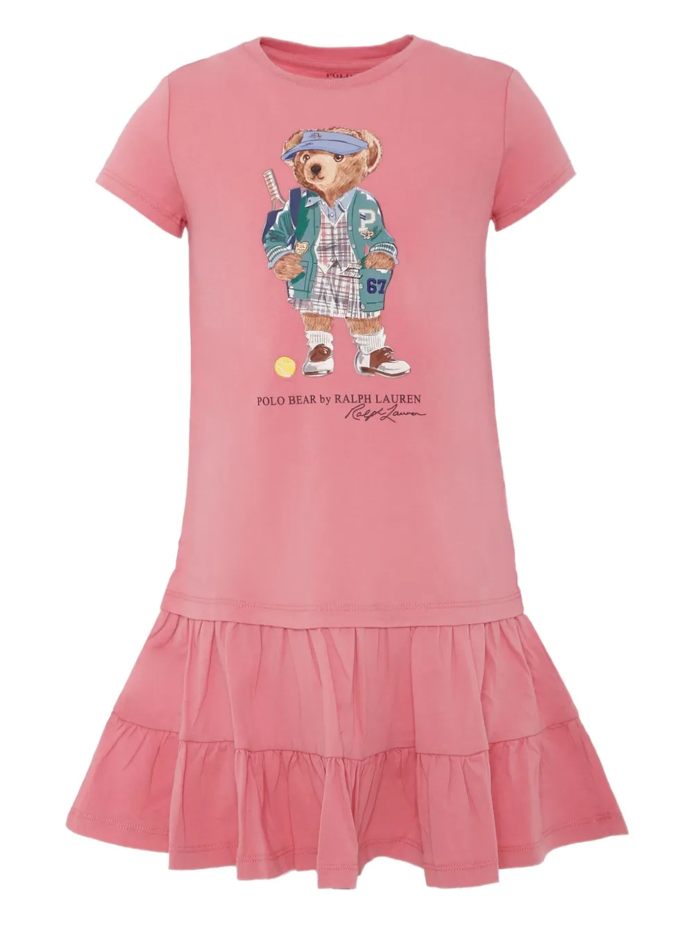 POLO RALPH LAUREN KIDS Jurk met teddybeerprint Roze