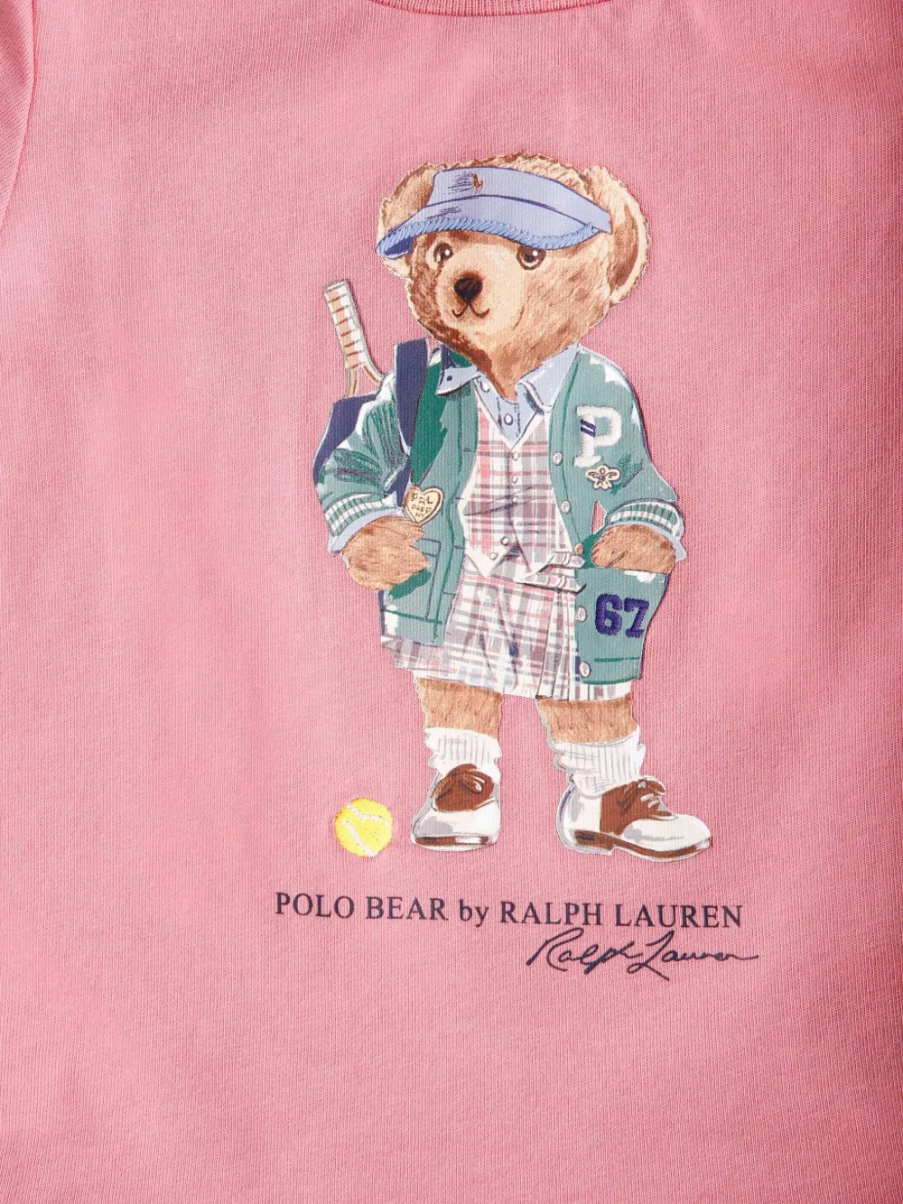 POLO RALPH LAUREN KIDS Polo Bear-print dress - Roze