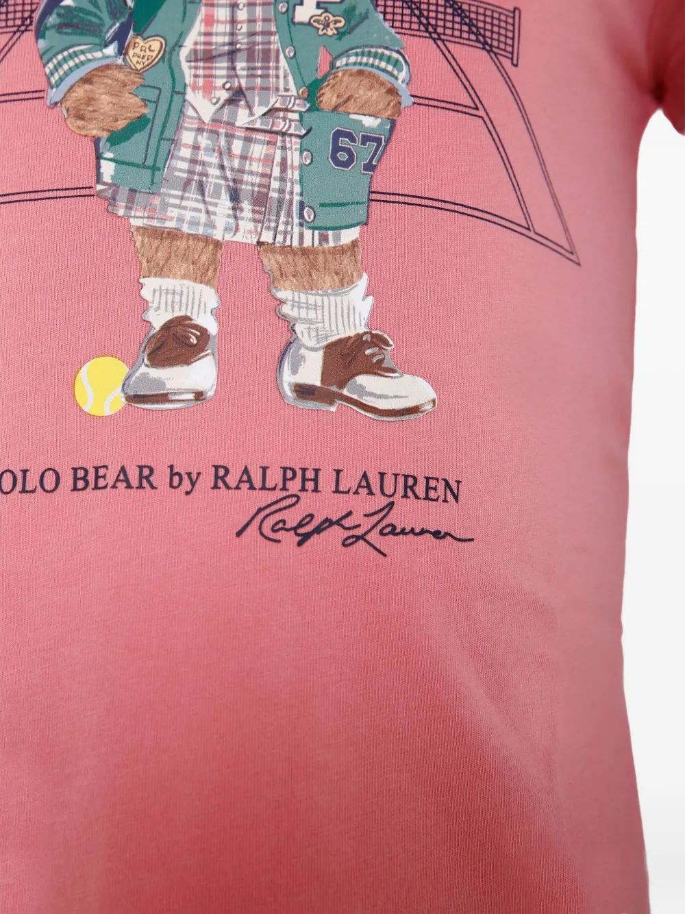 POLO RALPH LAUREN KIDS T-shirt met teddybeerprint Roze