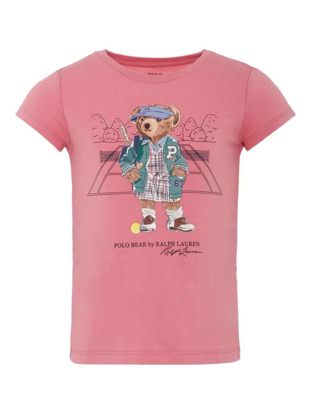POLO RALPH LAUREN KIDS T-shirt met teddybeerprint Roze