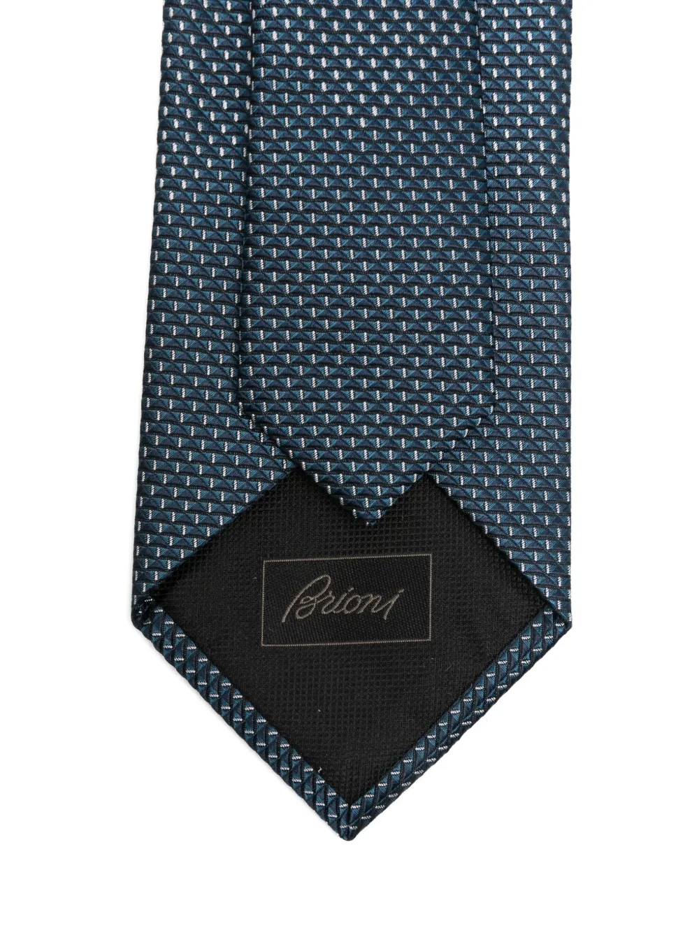 Brioni Zijden stropdas met geometrisch patroon Blauw