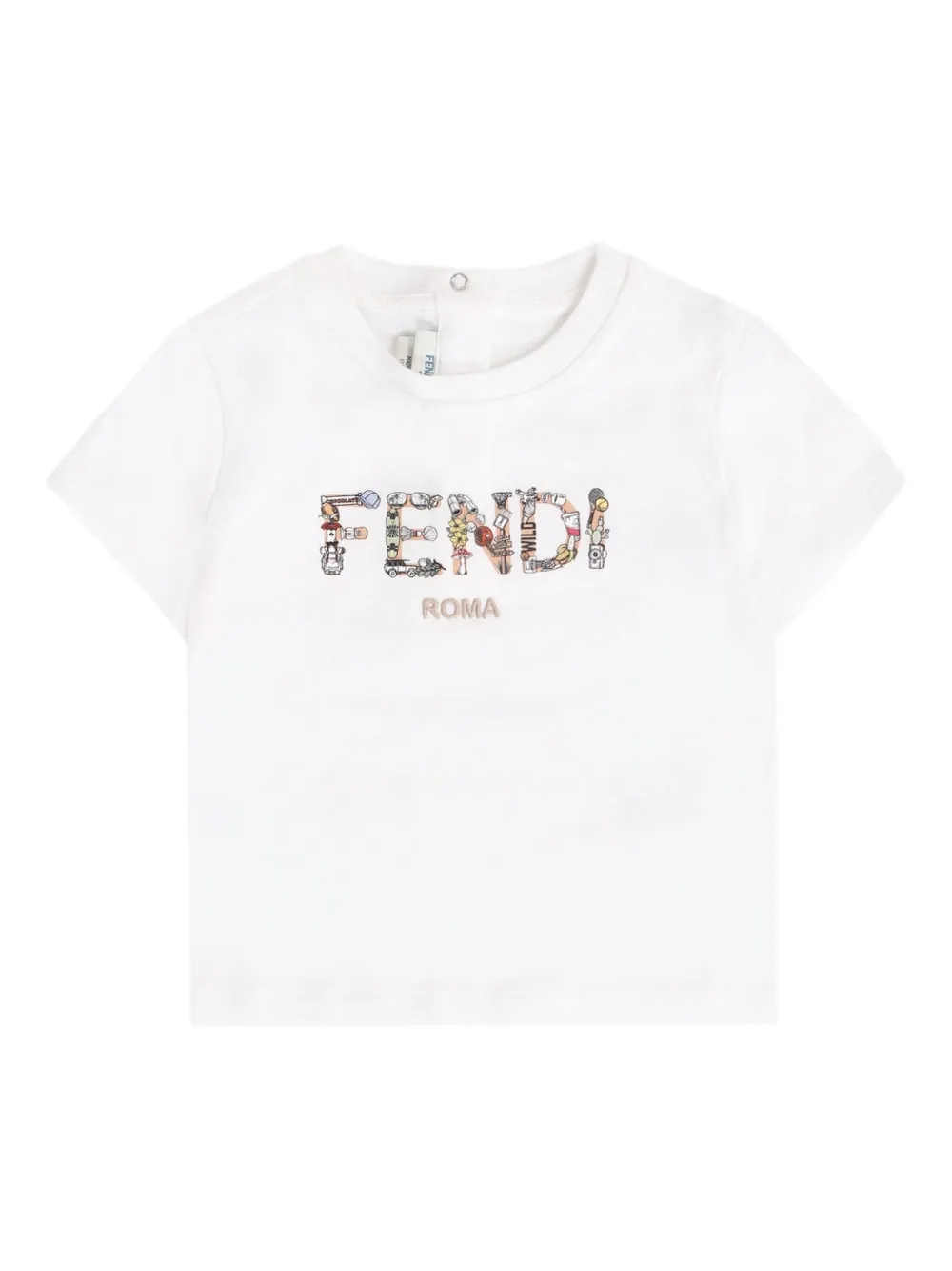 Fendi Kids T-shirt met logo Wit