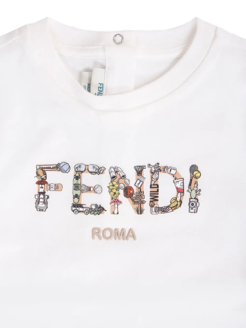 Fendi Kids T-shirt met logo Wit