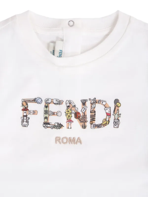 Fendi Kids graphic-logo T-shirt | White | FARFETCH ZA