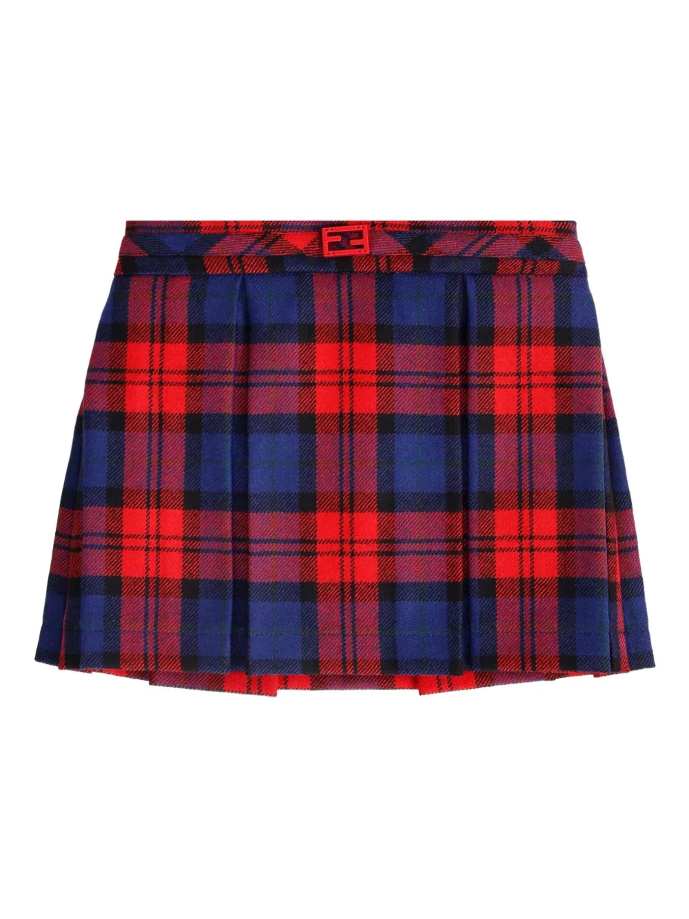 Fendi Kids Geruite mini-rok Rood