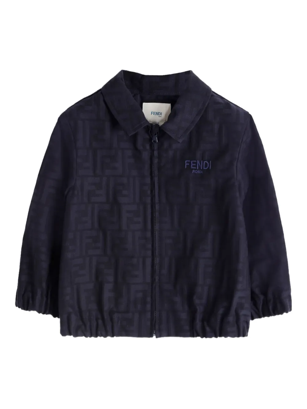Fendi Kids Shirtjack met FF-jacquard Blauw