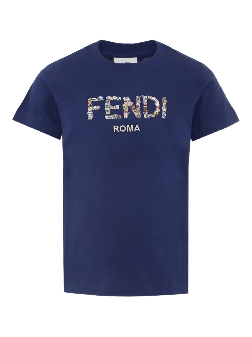 Fendi Kids graphic logo-print T-shirt - ブルー Fendi Kids graphic logo-print T-shirt - ブルー