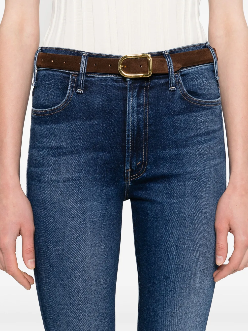 MOTHER Jeans van katoenblend Blauw