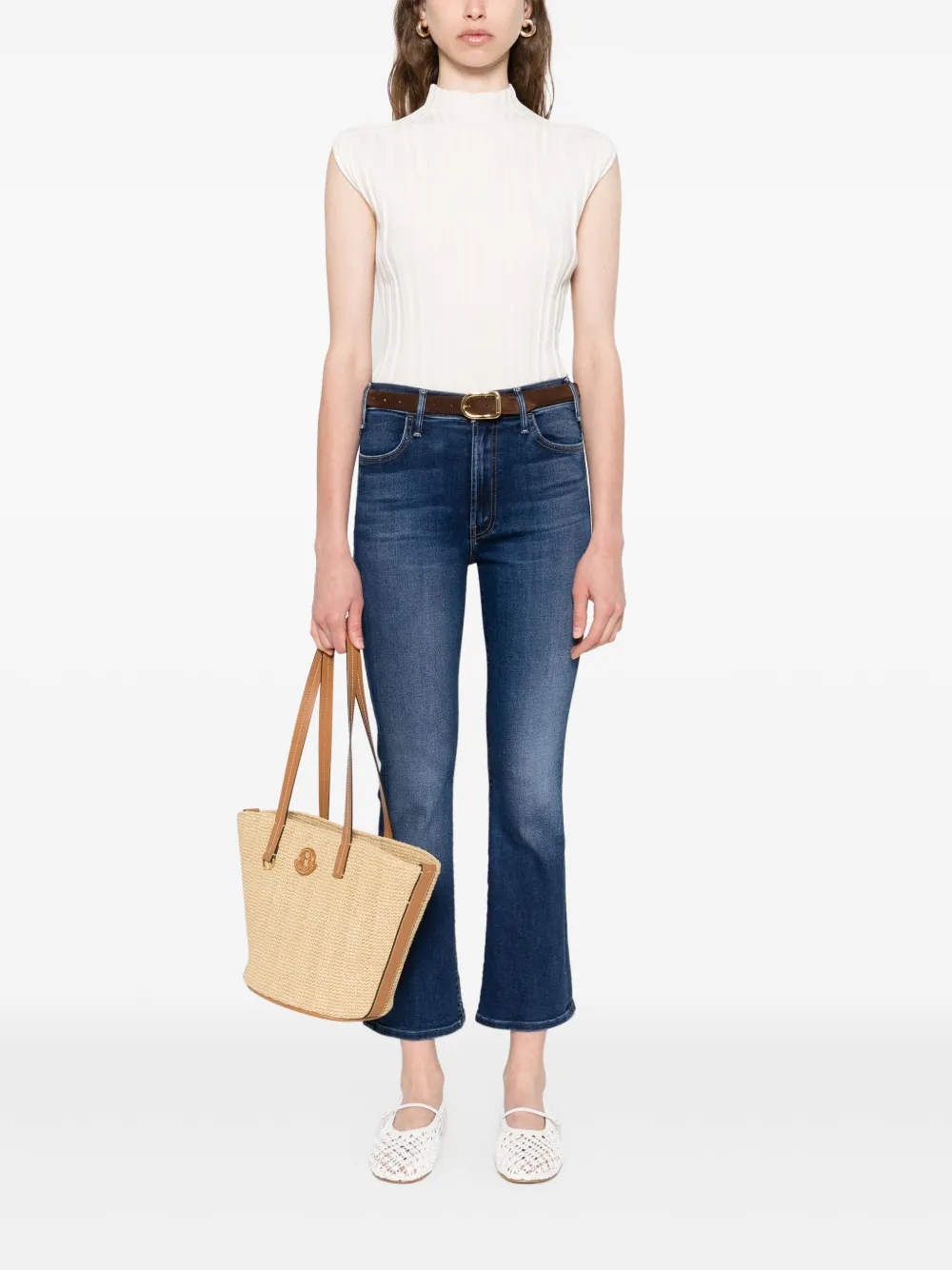 MOTHER Jeans van katoenblend Blauw
