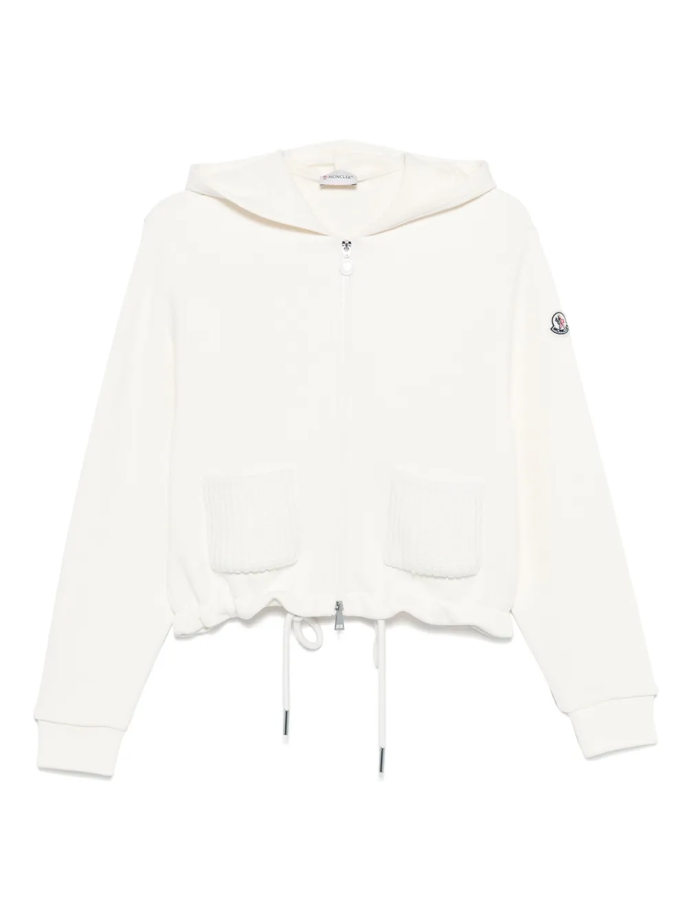 knitted-pocket hoodie