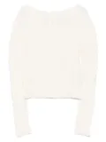 Issey Miyake ribbed long-sleeve top - Neutrals