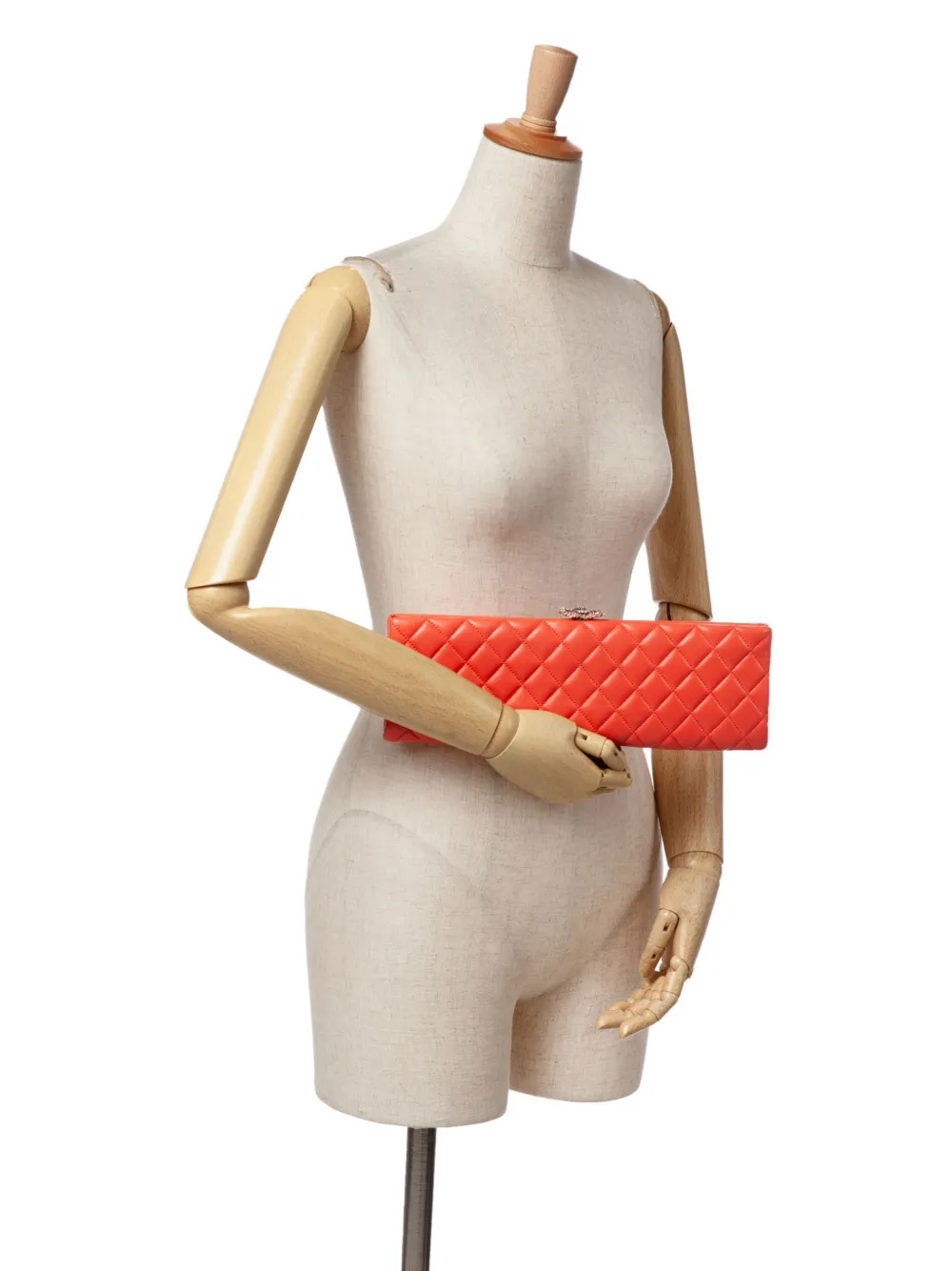 CHANEL Pre-Owned 2014-2015 längliche Camelia Clutch aus gestepptem Lammleder mit Kristallen | Pre-owned & Archive | Image 2