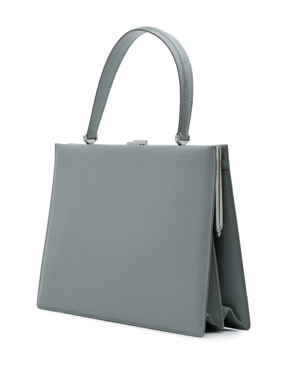 Pre-owned Celine 2000-2024 Medium Calfskin Clasp Handbag In Gray