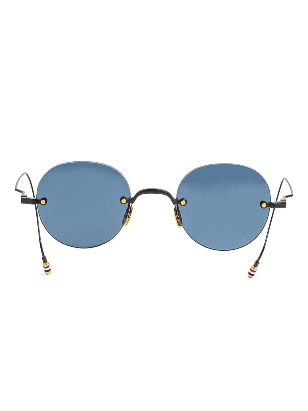 Thom Browne Eyewear Zonnebril met rond montuur Zwart