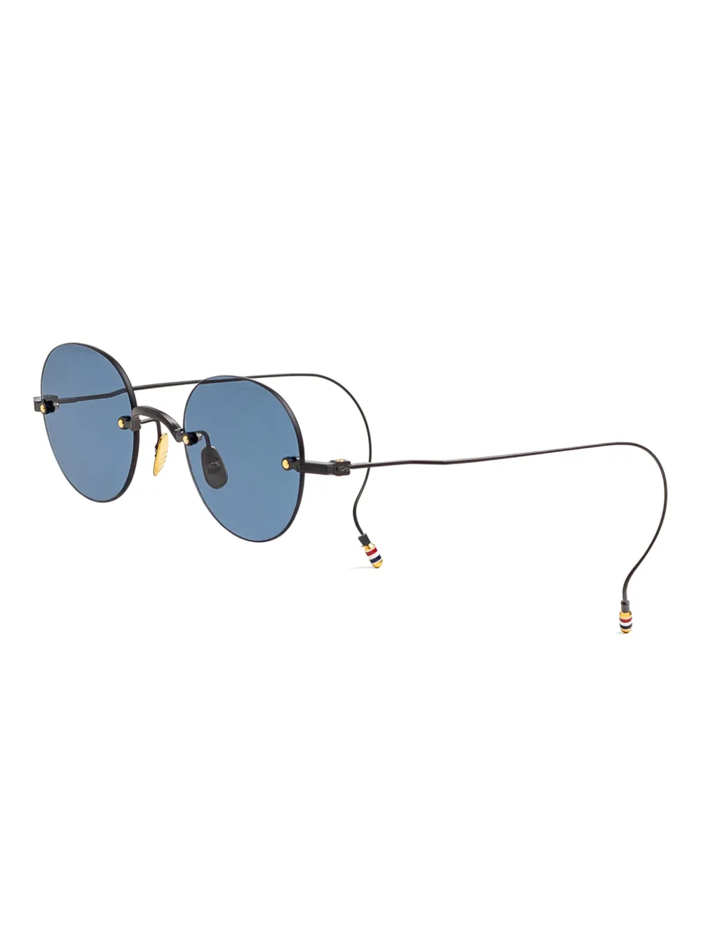 Thom Browne Eyewear Zonnebril met rond montuur Zwart