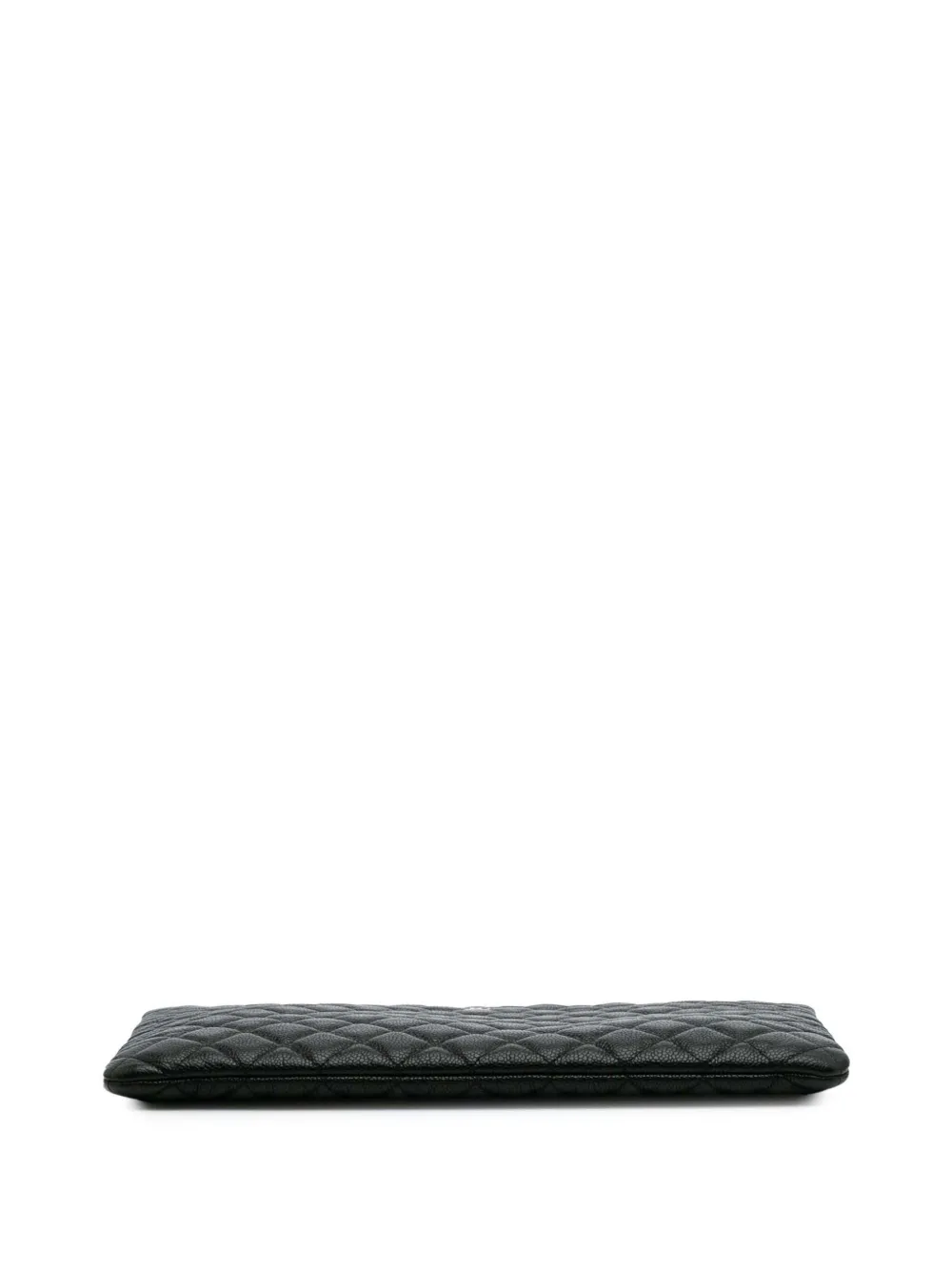 Pre-owned Chanel 2013-2014 Large Quilted Caviar O Case Clutch Bag In Black