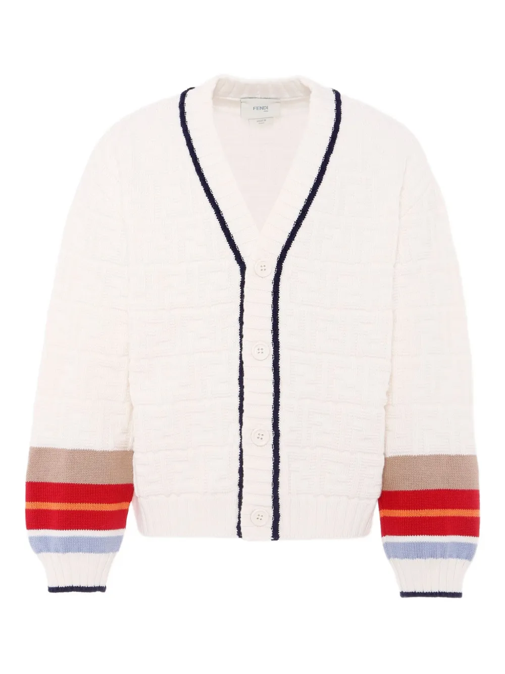 Fendi Kids stripe-detailing cardigan Wit