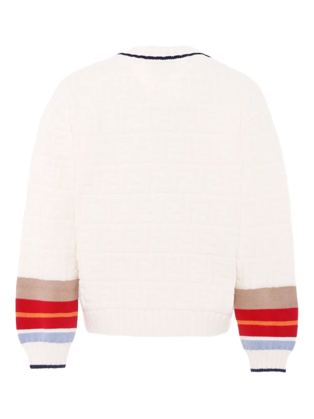 Fendi Kids stripe-detailing cardigan Wit