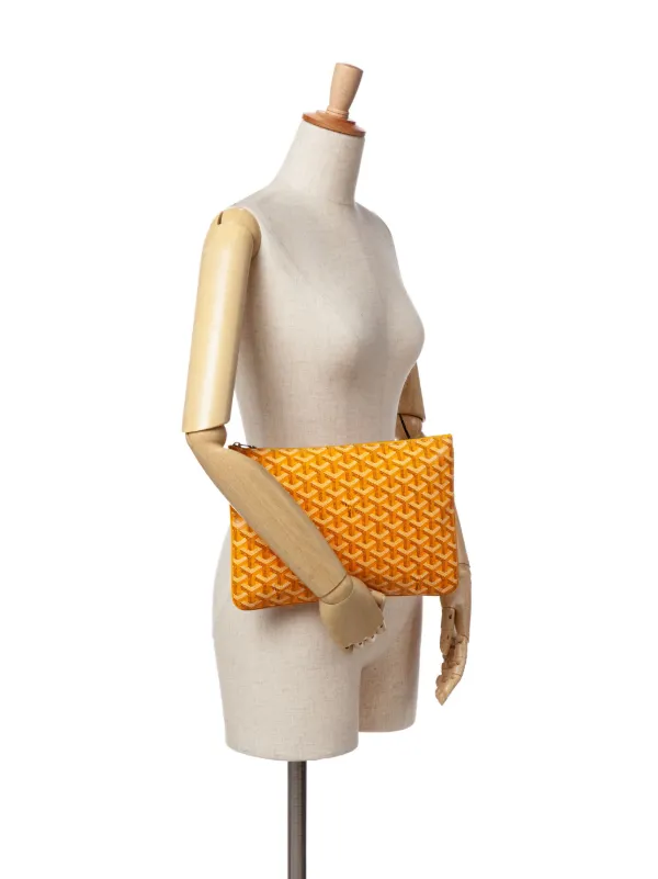 Goyard Pre-Owned 2016 Goyardine Senat MM Clutch Bag | Yellow