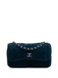 CHANEL Pre-Owned 2012 Medium Quilted Nubuck Natural Beauty Split Pocket Flap shoulder bag - Blue