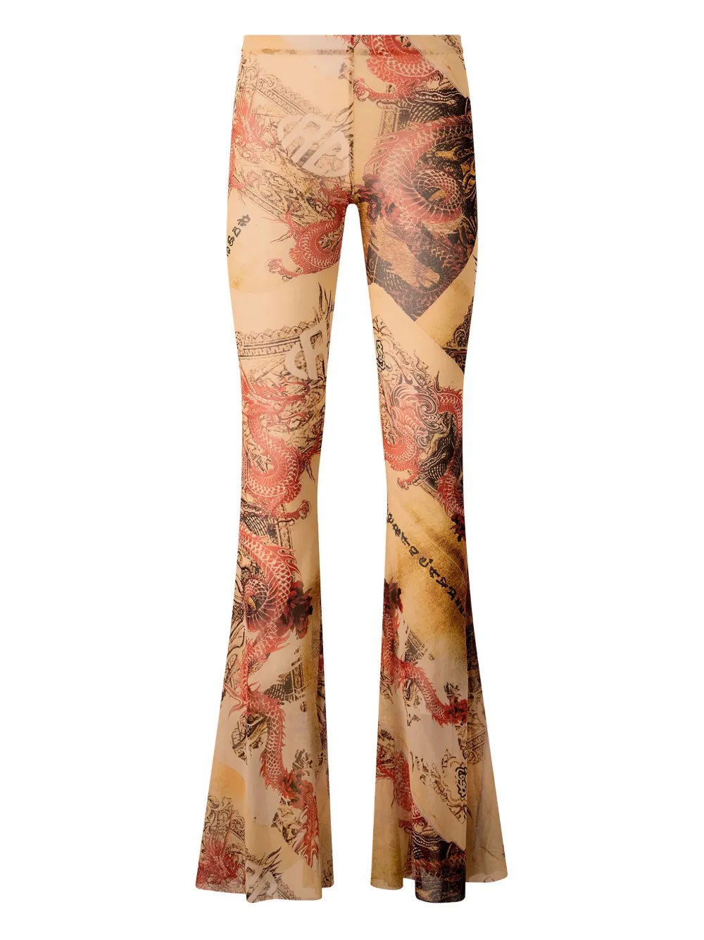 Roberto Cavalli Flared broek met print Beige
