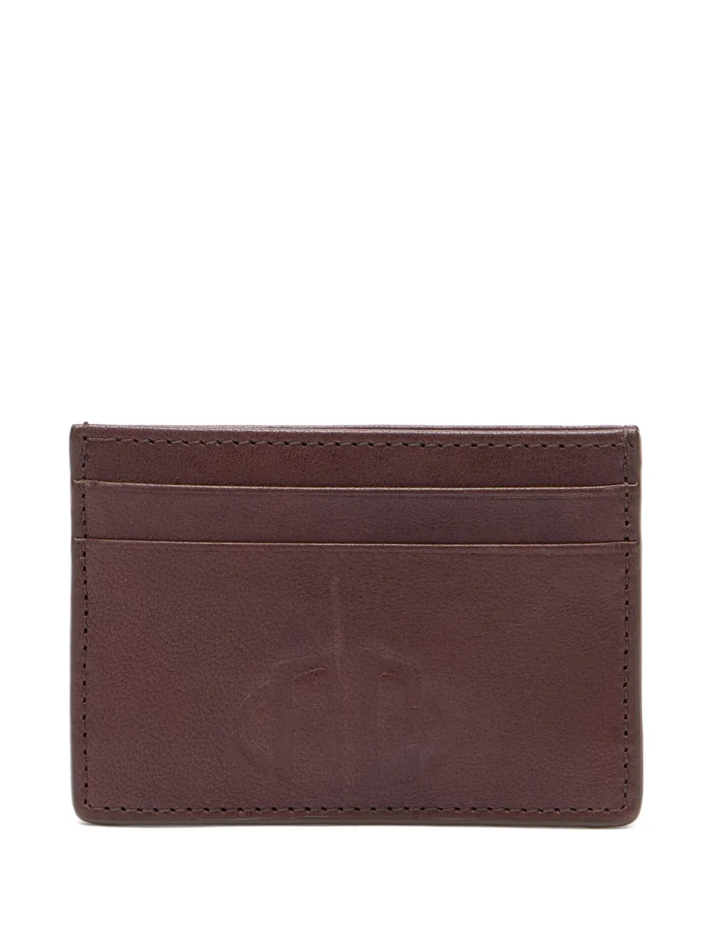 Roberto Cavalli Embossed Leather Cardholder In Brown